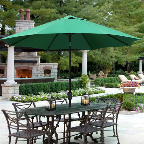 Bruton 9Ft Patio Outdoor Market Umbrella with Crank Lift